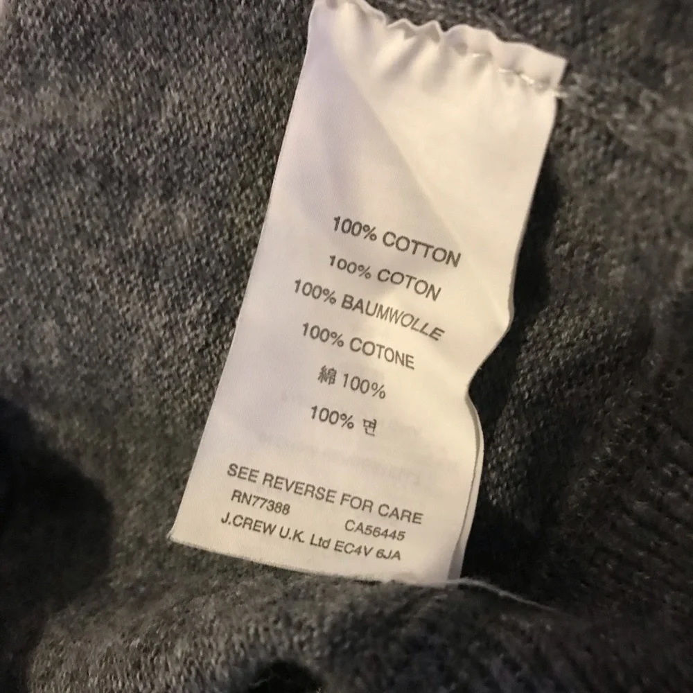 J. Crew Men's Gray Shawl Collar Sweater Small
